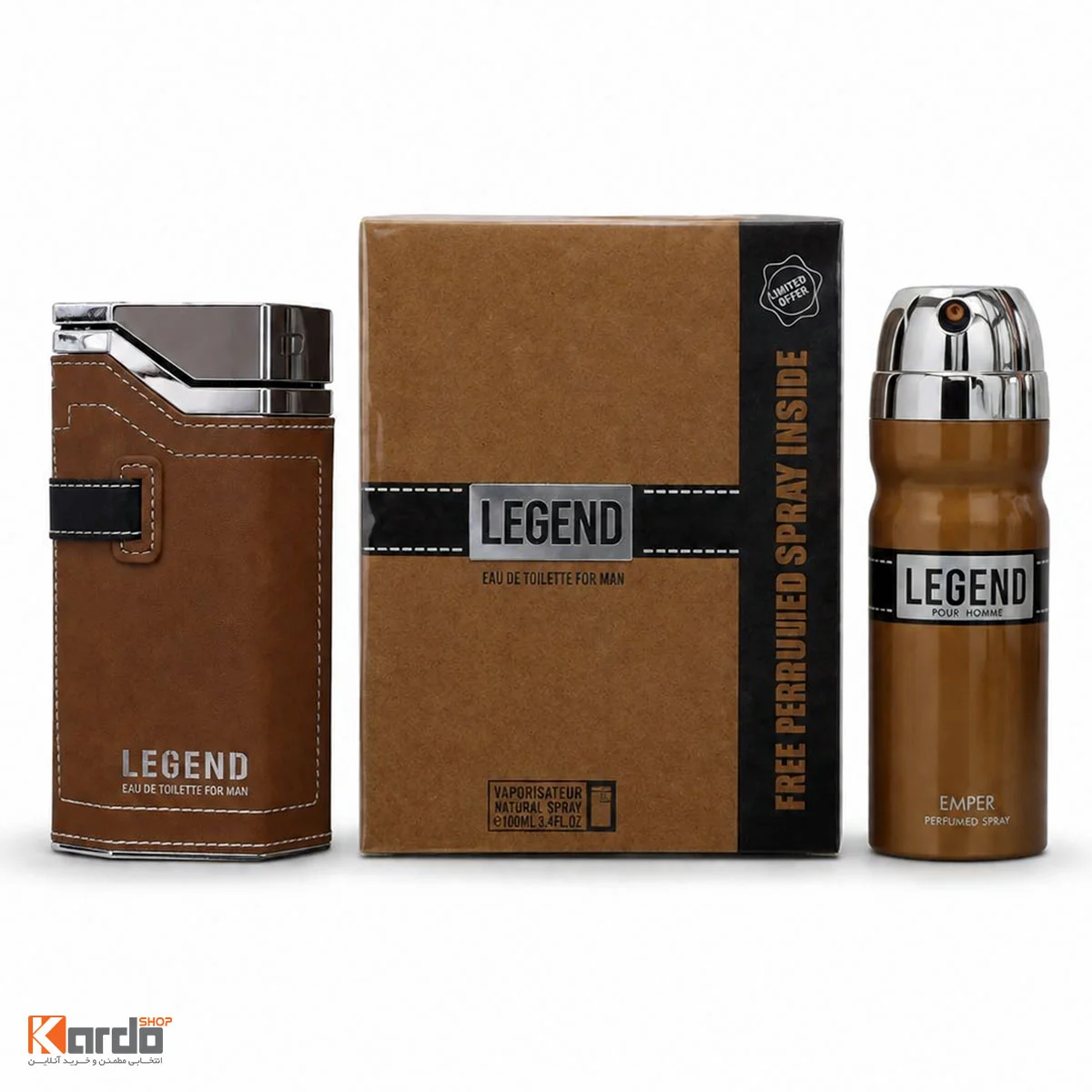 ادو تویلت مردانه امپر مدل Legend به همراه اسپری بدن لجند حجم 100 میلی‌لیتر