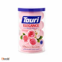 صابون شستشو مرطوب کننده بدن توری مدل گل رز وزن 100 گرم بسته 4 عددی