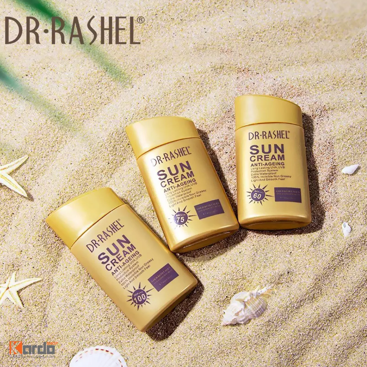 کرم های ضد آفتاب بی‌رنگ دکتر راشل مدل Anti Aging مناسب انواع پوست 80 میلی‌لیتر
