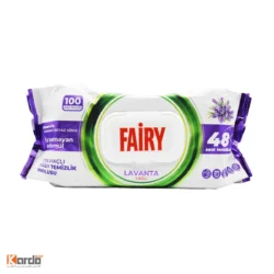 دستمال مرطوب چند منظوره فیری Fairy با رایحه اسطوخودوس بسته 100 عددی